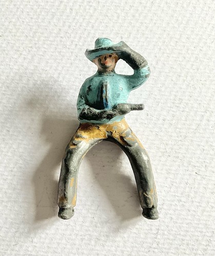 Vintage lead mounted cowboy - vintage,